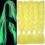 Yellow Green Glowing Braiding Hair Jumbo Braids Hair Extensions